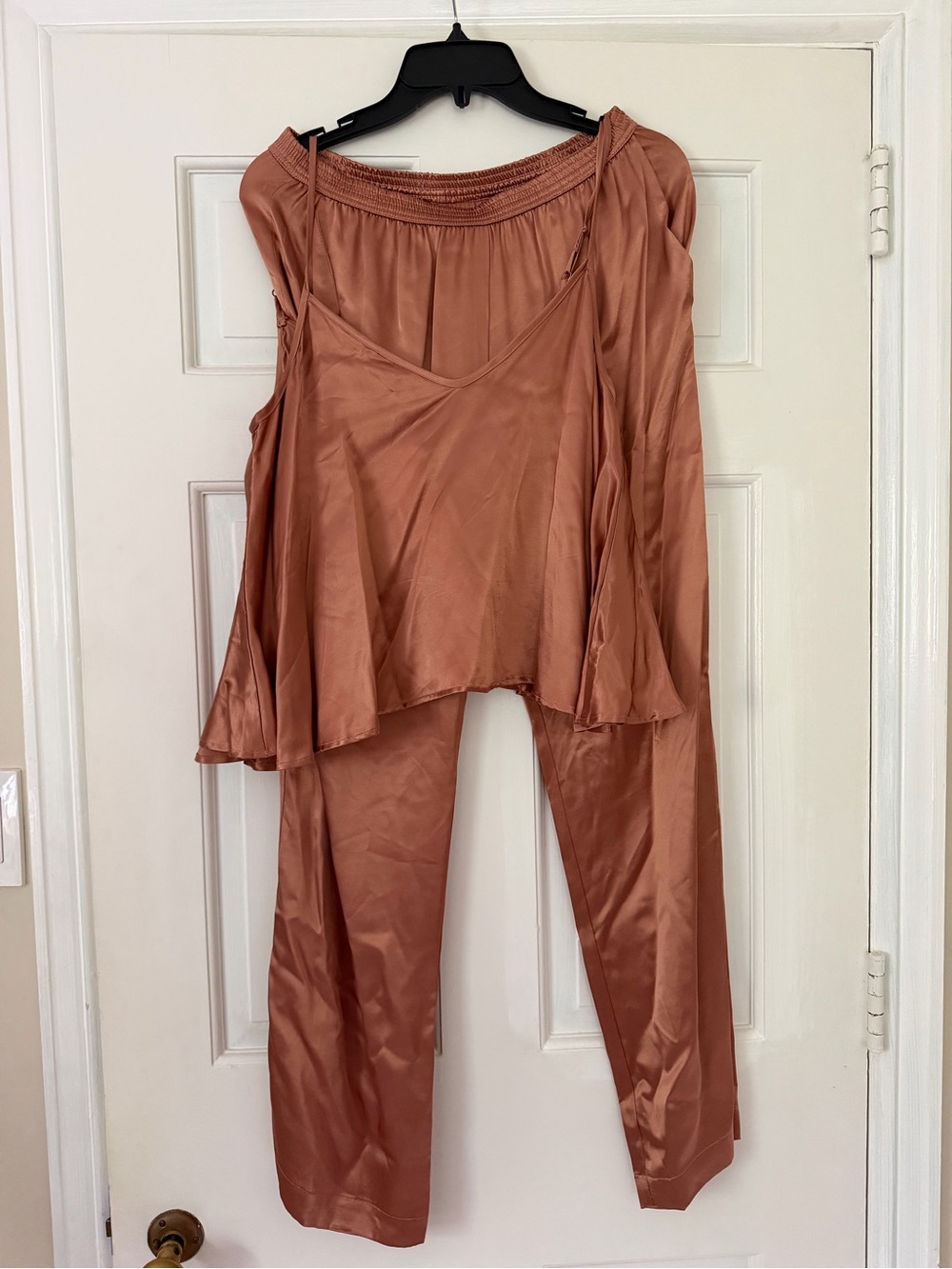Enza Costa Satin Set in Rusty Rose
